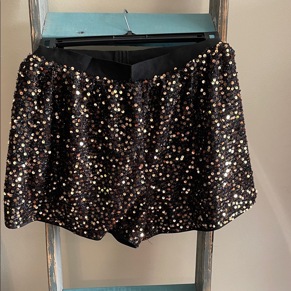Bnwot ladies Sequin Embellished Black Mini Shorts